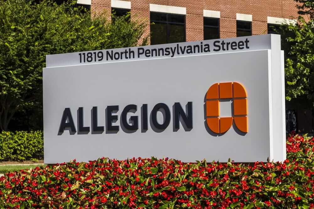 Allegion plc HQ sign-by Jonathan Weiss via Shutterstock